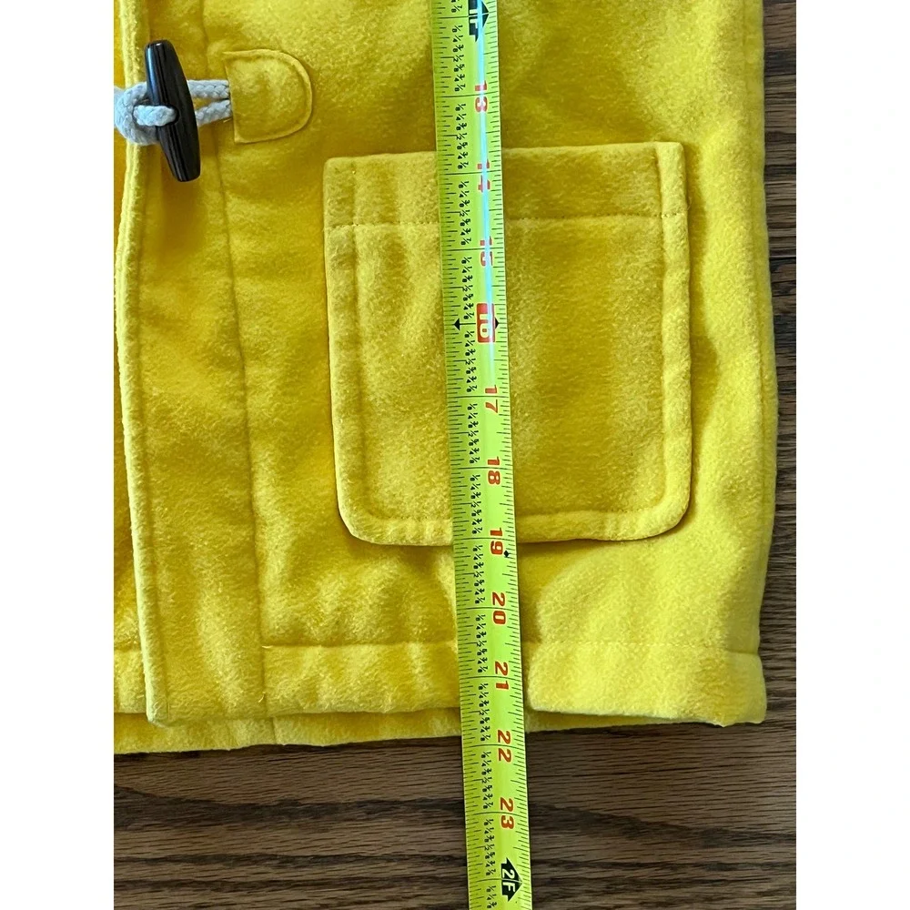 Rowing Blazers Kids Yellow Fleece Duffle Pea Coat Toggle Hooded Jacket XS 4/5